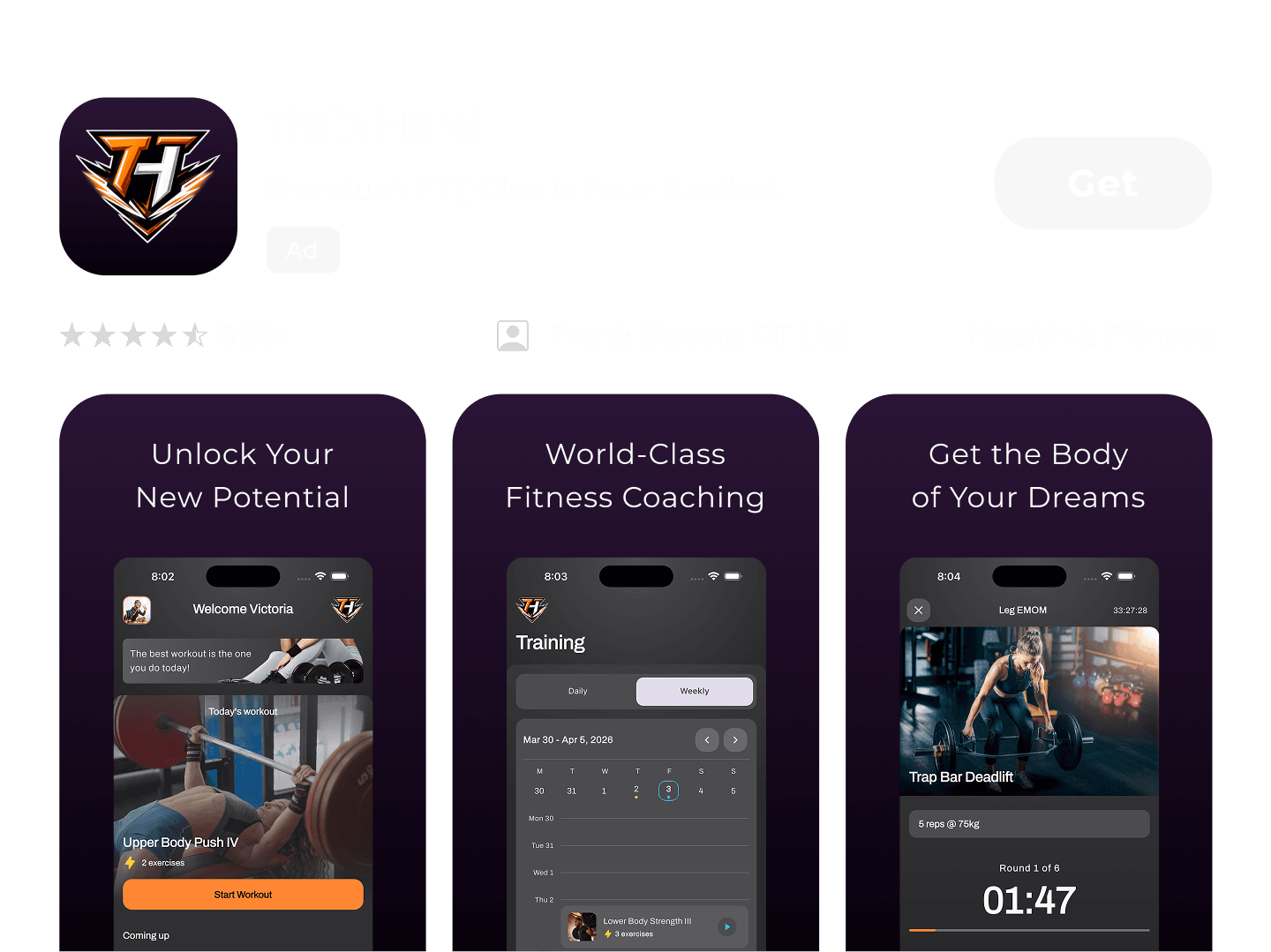 A fitness community engaging through a mobile app